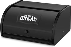 Brotkasten Metall Rolldeckel Brotaufbewahrungsbehälter Schwarz