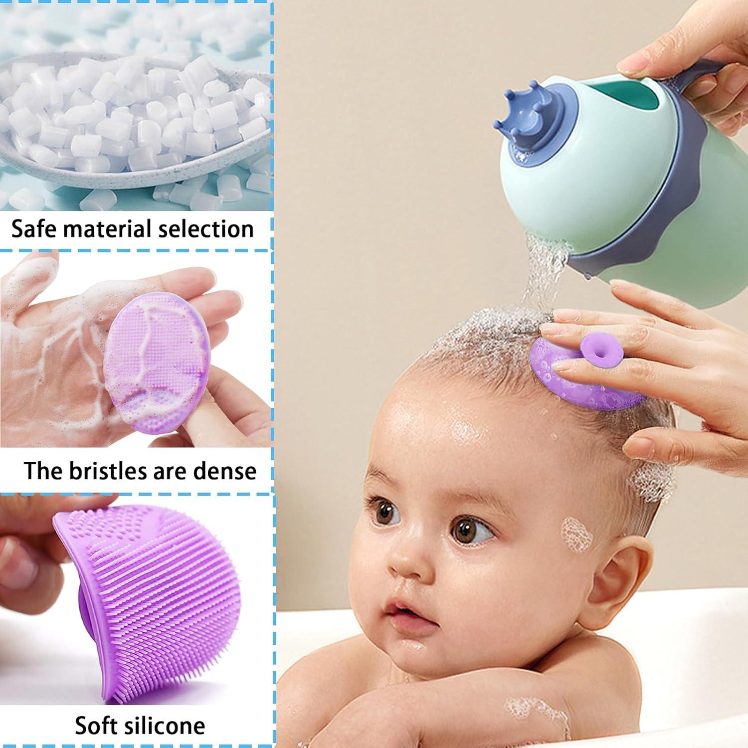3 Baby Haarbürsten Set Neugeborene Silikon Kamm Shampoonierbürste