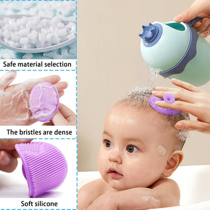 3 Baby Haarbürsten Set Neugeborene Silikon Kamm Shampoonierbürste