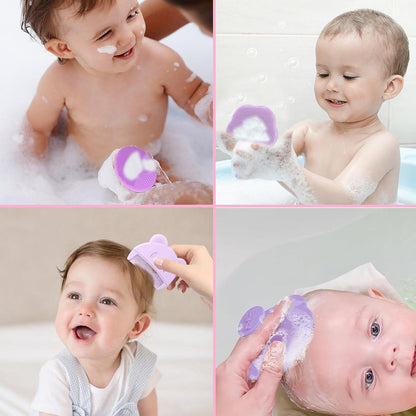 3 Baby Haarbürsten Set Neugeborene Silikon Kamm Shampoonierbürste