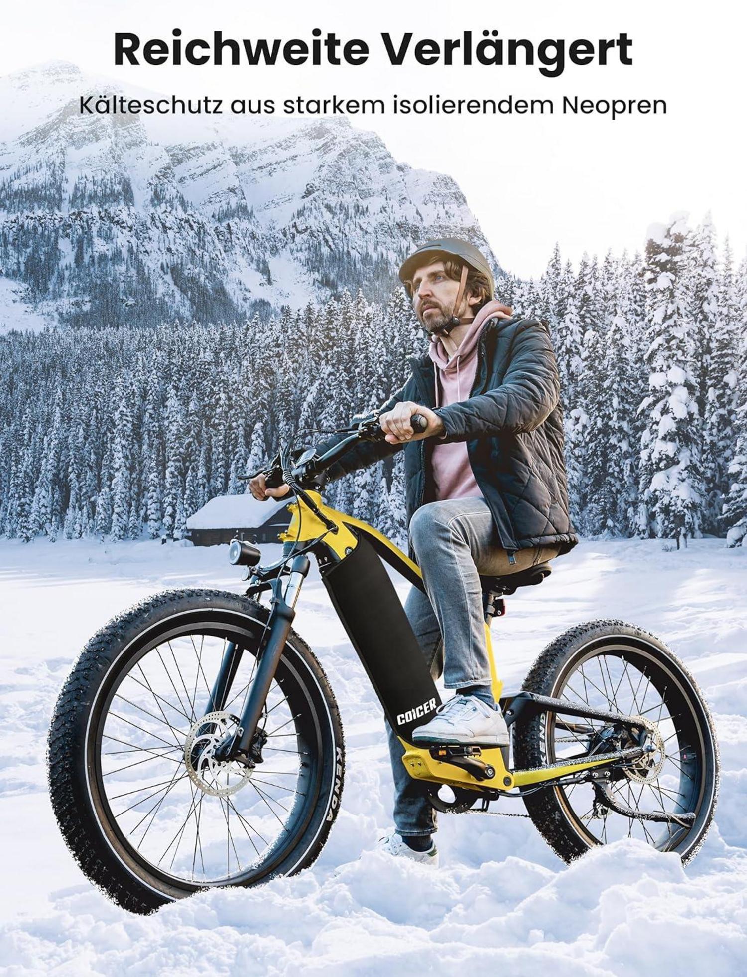 Coicer E Bike Akku Schutzhülle 28-45cm Kälte Schmutz Schutz_Laufzeit