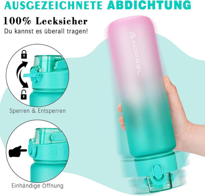 Trinkflasche 1 Liter BPA-frei Tritan Sport Kohlensäure geeignet