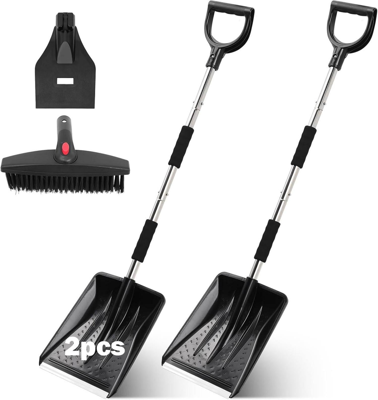 Schneeschaufel Set mit Schaufelblatt und Bürste