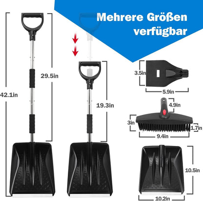 3-in-1 Schneeschaufel Set mit Bürste und Schaber 110cm