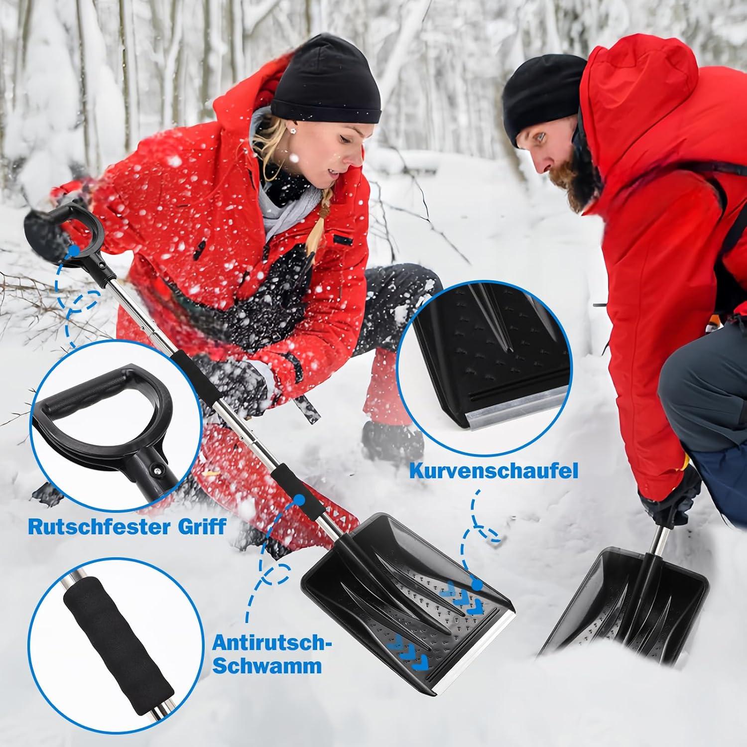 Schneeschaufel Set mit Schaufelblatt und Bürste