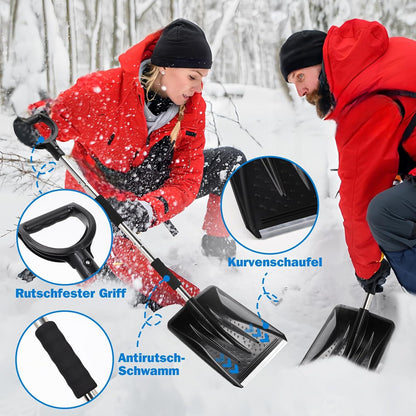 Schneeschaufel Set mit Schaufelblatt und Bürste