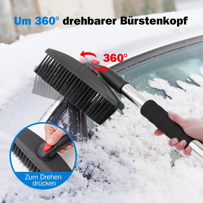 3-in-1 Schneeschaufel Set mit 2X Schaufelblatt und Bürste 110cm