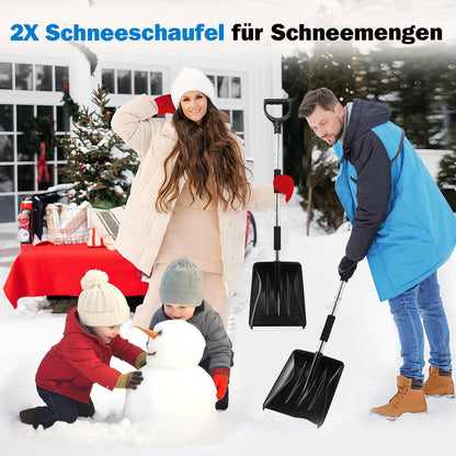 3-in-1 Schneeschaufel Set mit 2X Schaufelblatt und Bürste 110cm
