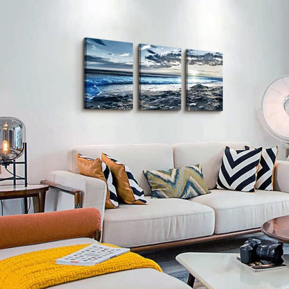 MHARTK66 Sonnenaufgang Strand Leinwandbild 40x30cm Modernes