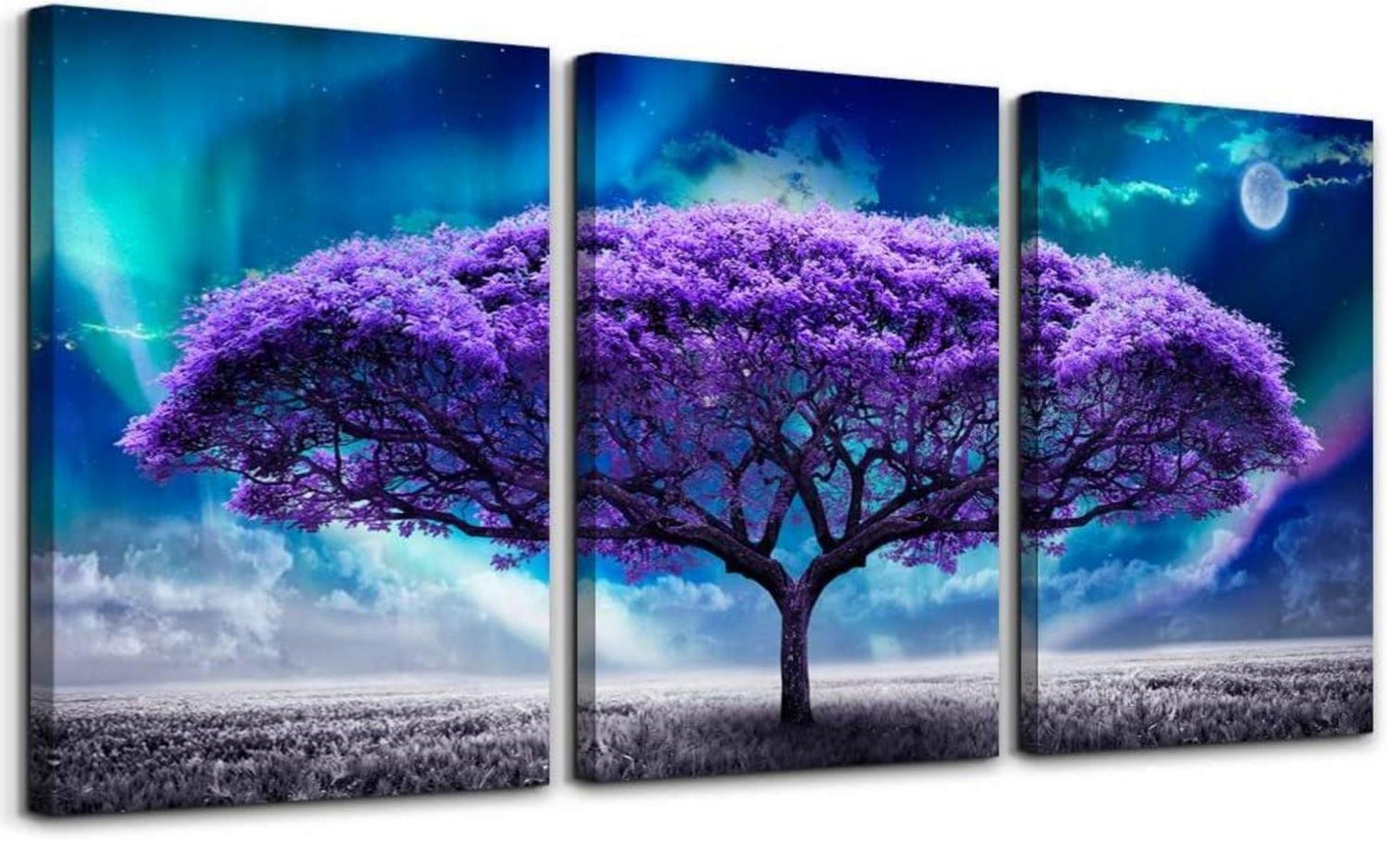 Nordlichter Leinwandbilder Großer Baum Natur Landschaft Wohnzimmer