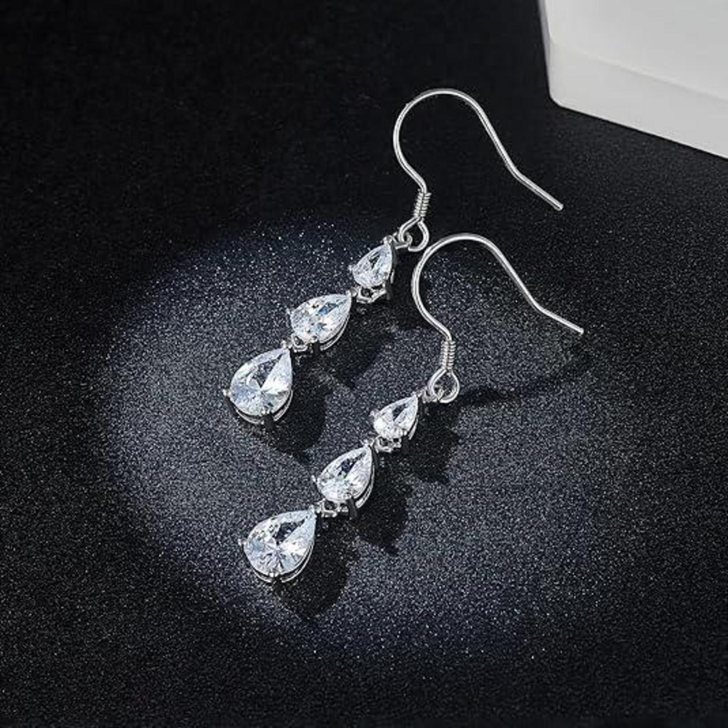 Herz Zirkon Silber 925 Ohrringe Mondstein Anhänger Geschenk