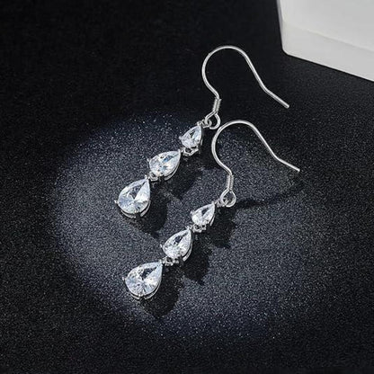 Herz Zirkon Silber 925 Ohrringe Mondstein Anhänger Geschenk