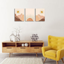Boho Leinwandbild Orange Sonne Berge Wandbilder Wohnzimmer