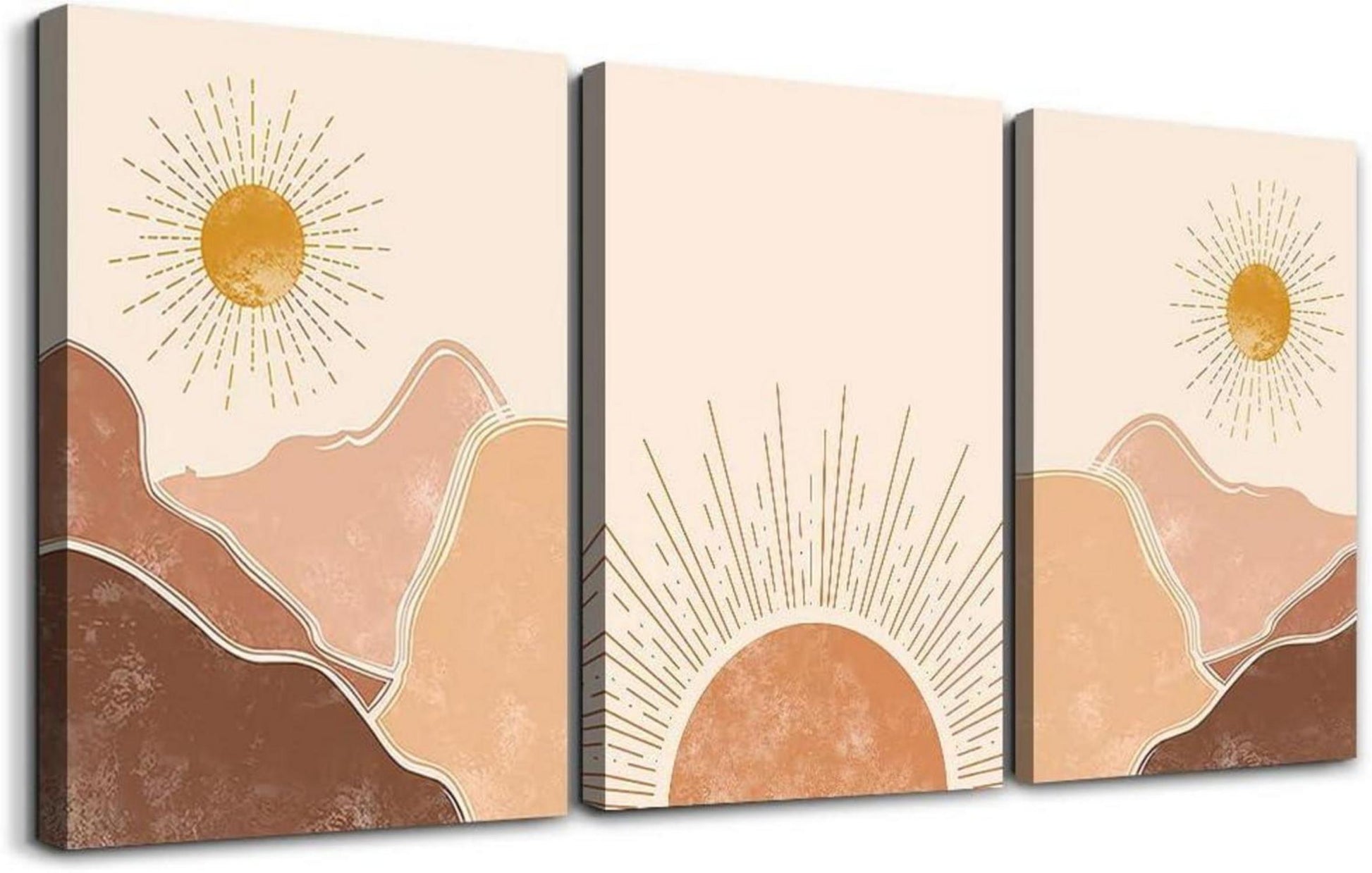 Moderne Boho Leinwandbild Orange 40x30cm Wohnzimmer Schlafzimmer Büro