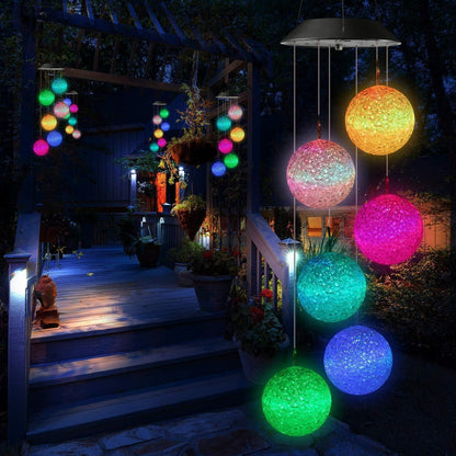 Buntes Solar Windspiel 6 LED Garten Wasserdicht