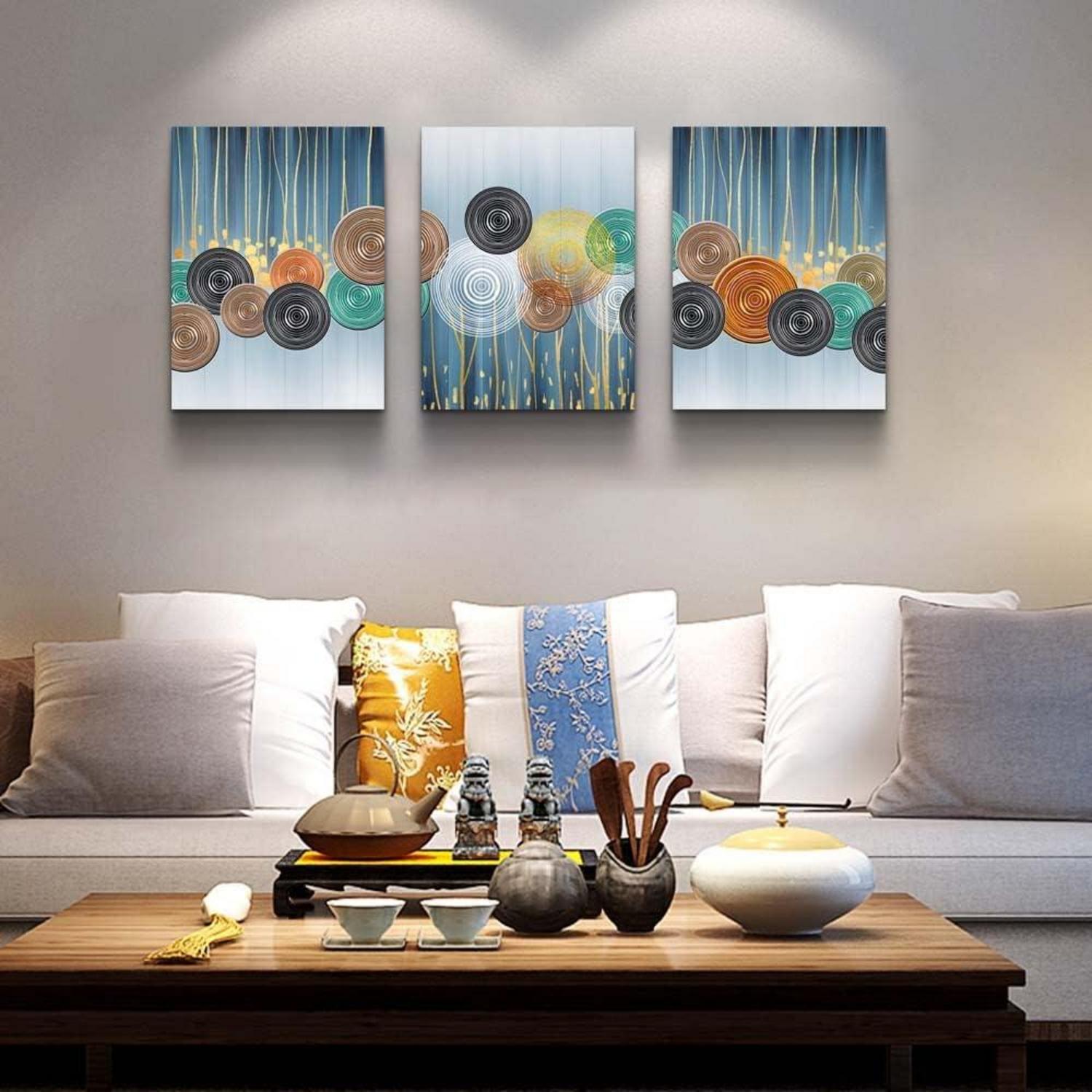 Abstrakte Kreise Bilder Leinwand Wandkunst Modern 40x30cm