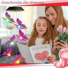 6 LED Lila Schmetterling Solar Windspiel Wasserdicht Deko