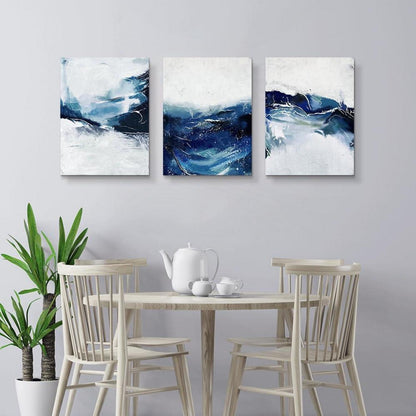 Abstrakte Navy Blau Moderne Leinwandbilder Wohnzimmer Büro Badezimmer