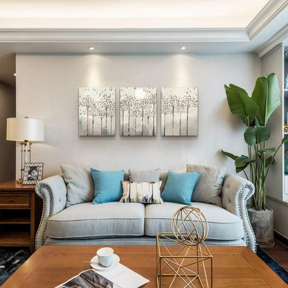 Leinwandbilder Abstrakte Birken Vögel Wandbilder Wohnzimmer 40x30 cm