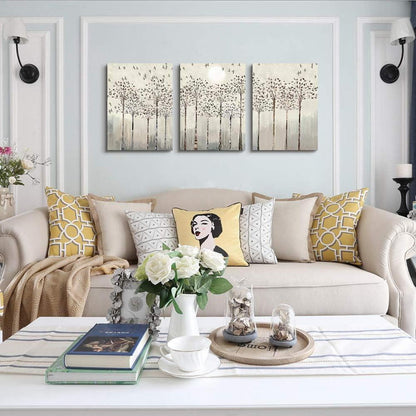 Leinwand Bilder Bäume Vögel Modern 40x30 cm Wohnzimmer Schlafzimmer