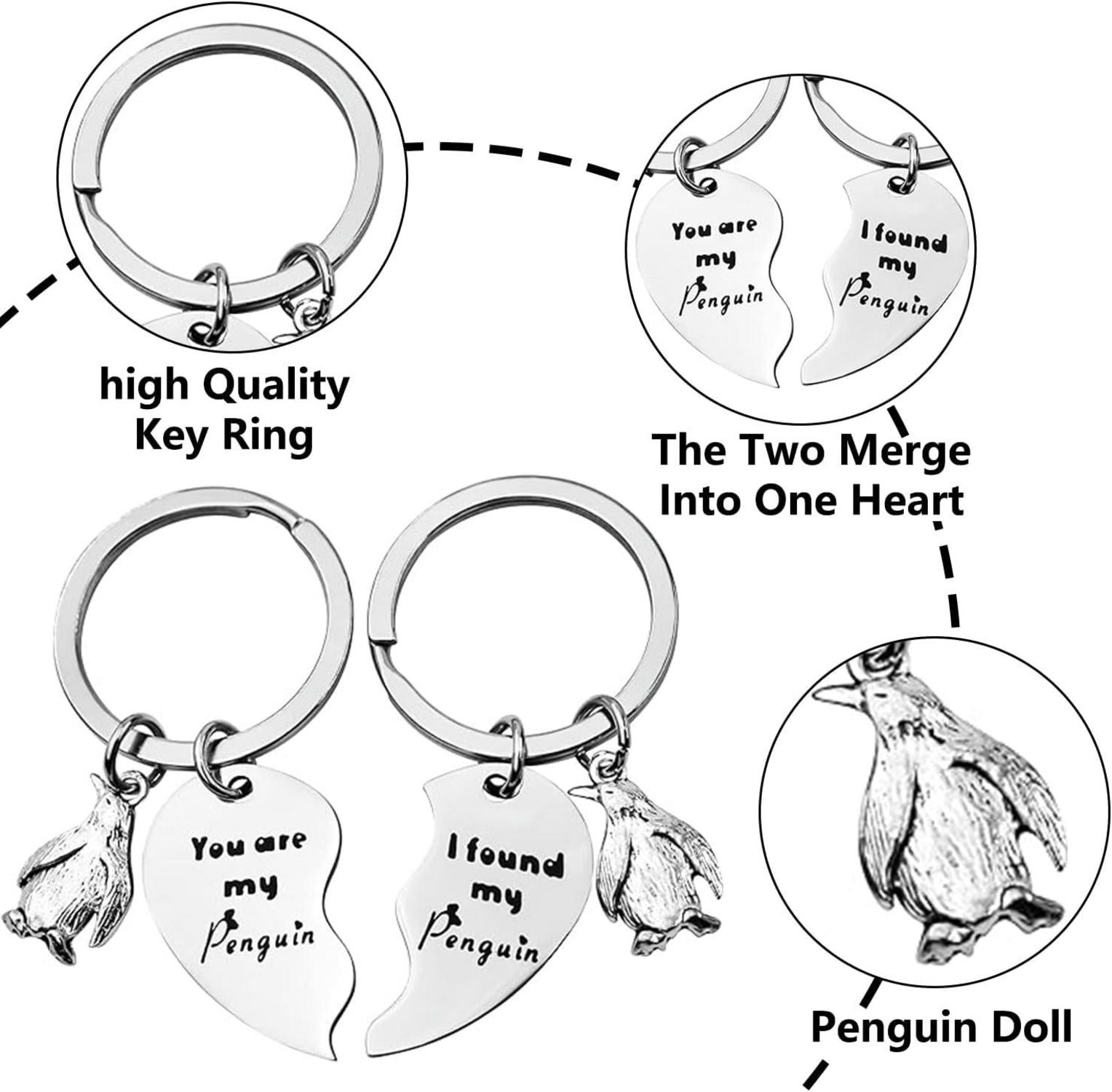 Pinguin Schlüsselanhänger Set Valentinstagsgeschenk