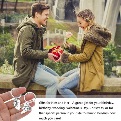 Pinguin Schlüsselanhänger Set Titanstahl Partner Geschenk neu