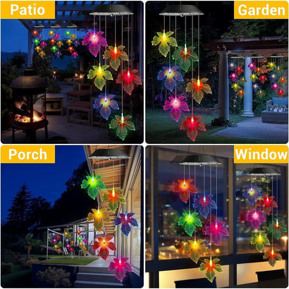 4 LED Solar Windspiel Aluminium Garten Bunt Wasserdicht