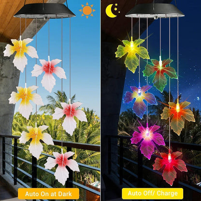 4 LED Solar Windspiel Aluminium Garten Bunt Wasserdicht