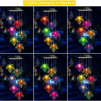 4 LED Solar Windspiel Aluminium Garten Bunt Wasserdicht