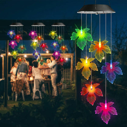 4 LED Solar Windspiel Aluminium Garten Bunt Wasserdicht