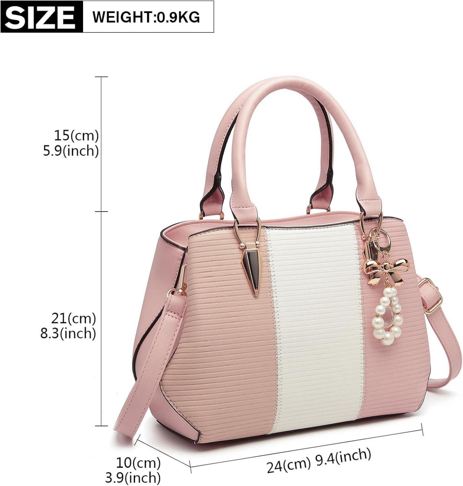 Miss Lulu Damen Handtasche Henkeltasche mehrfarbig PU Leder
