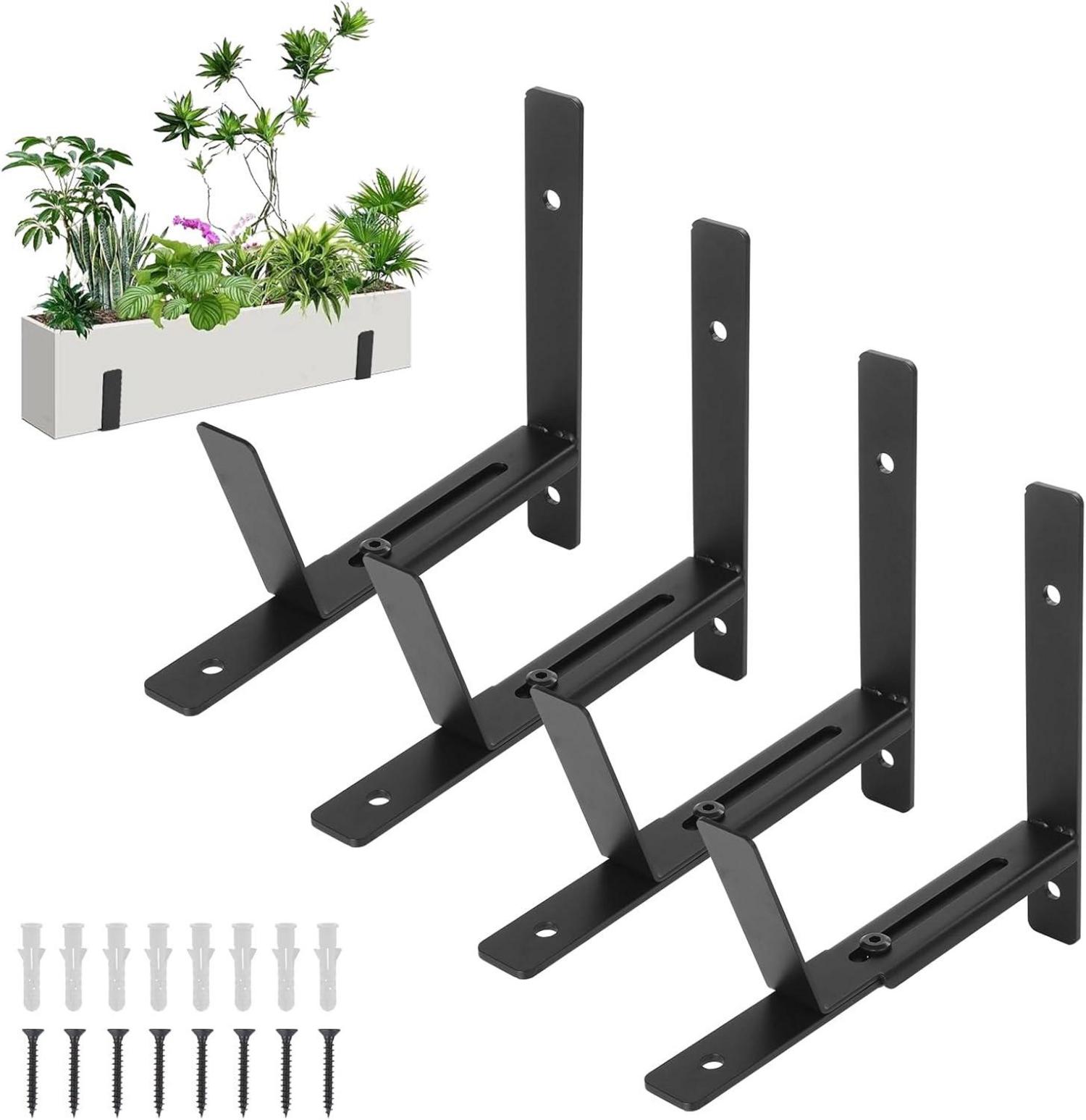 Verstellbare Balkon Blumenkasten Halterungen 6-12'' Schwarz