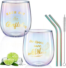 Gin Tonic Gläser 2er Set Sprüche Geschenk 450ml Gin Glas Cocktail