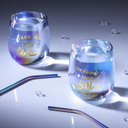 Gin Tonic Gläser 2er Set Sprüche Geschenk 450ml Gin Glas Cocktail