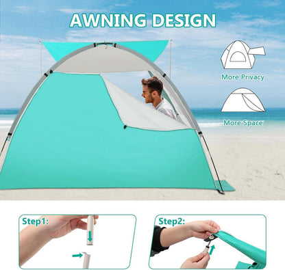 Brace Master Strandmuschel Sonnenschutz Zelt UV 50 Tragbar Blau Grün