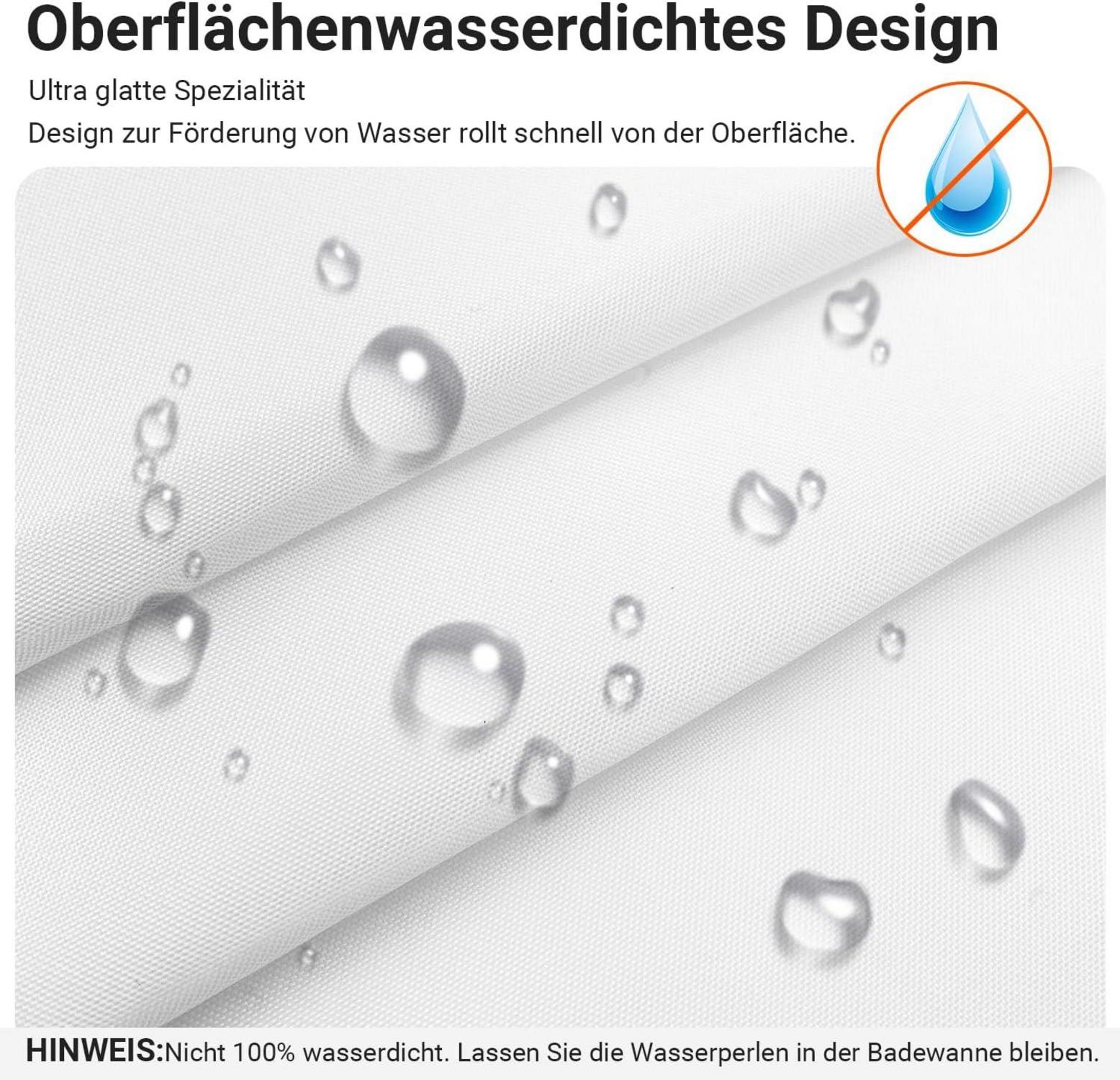 Duschvorhang 200x240cm Reinweiß Wasserabweisend Antischimmel