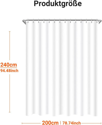 Duschvorhang 200x240cm Reinweiß, Antischimmel