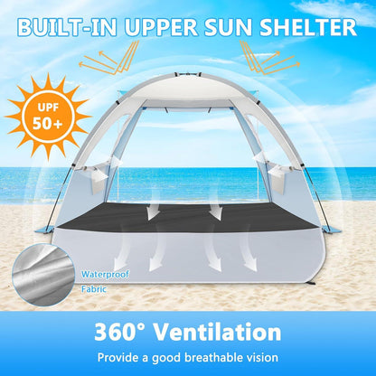 Brace Master Strandmuschel Sonnendach Tragbares Zelt UV 50+ 2-3 Personen Grün