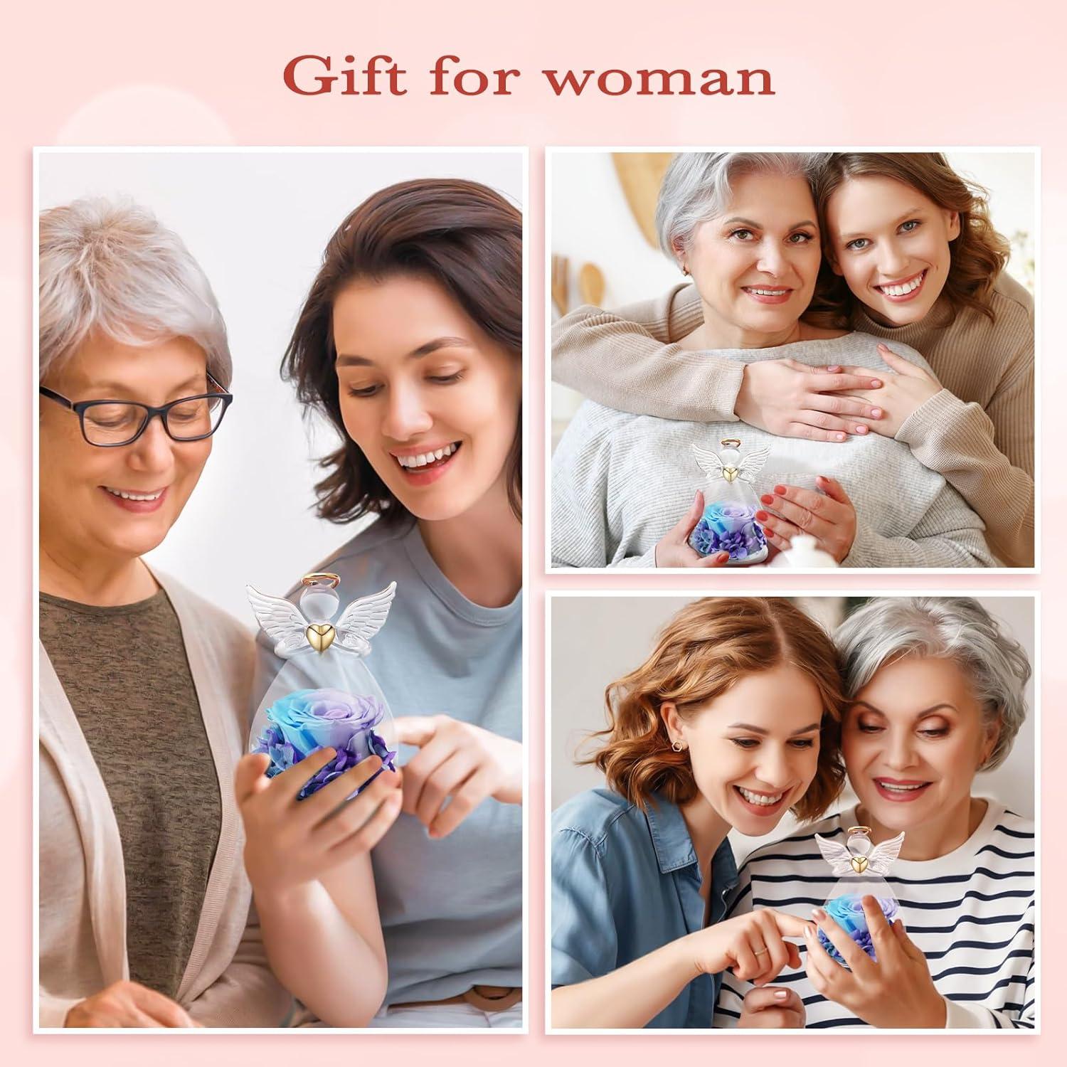 Geschenkbox Ewige Rose Engel Figur für Frauen Weihnachten