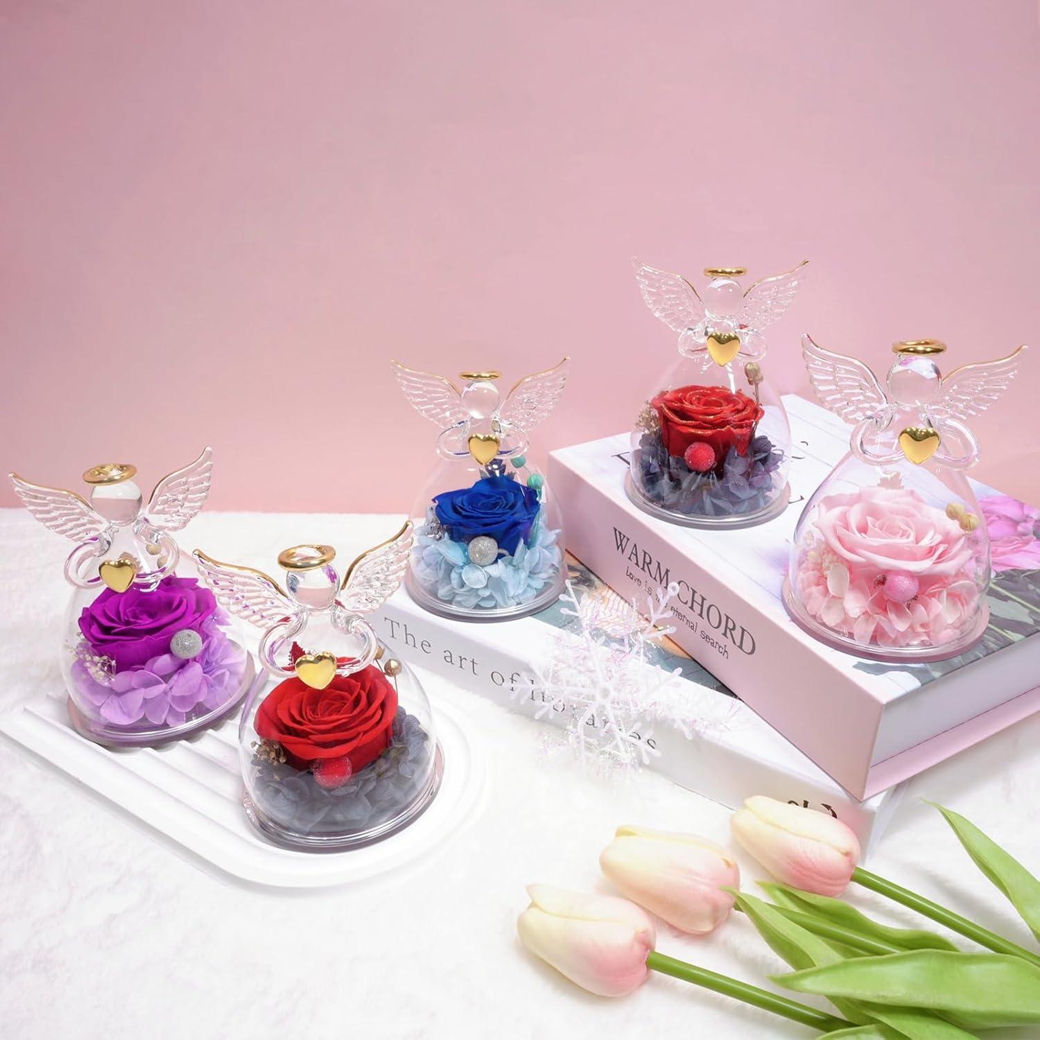 Ewige Rose Engel Figur Geschenke Weihnachten Valentinstag