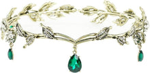Elfen Kopfschmuck Vintage Grün Strass Tiara Haarband Damen