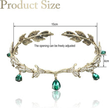 Elfen Vintage Grün Strass Diadem Tiara Kopfschmuck