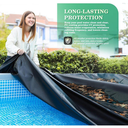 Runde Poolabdeckung 640cm – Winter- & Solarabdeckung mit Kordelzug