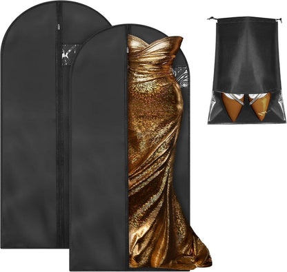 2er Set Kleidersäcke mit Schuhbeutel 140x60cm, Wasser-/Staubdichter