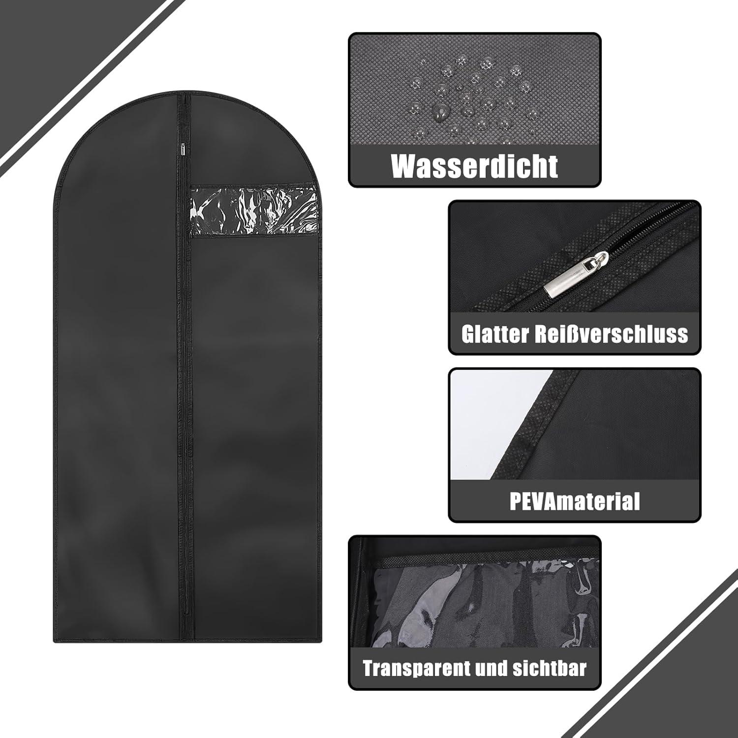 Livdouyu Kleidersäcke 140x60cm mit Schuhbeutel, Staubdichter Reißverschluss Kleidersack