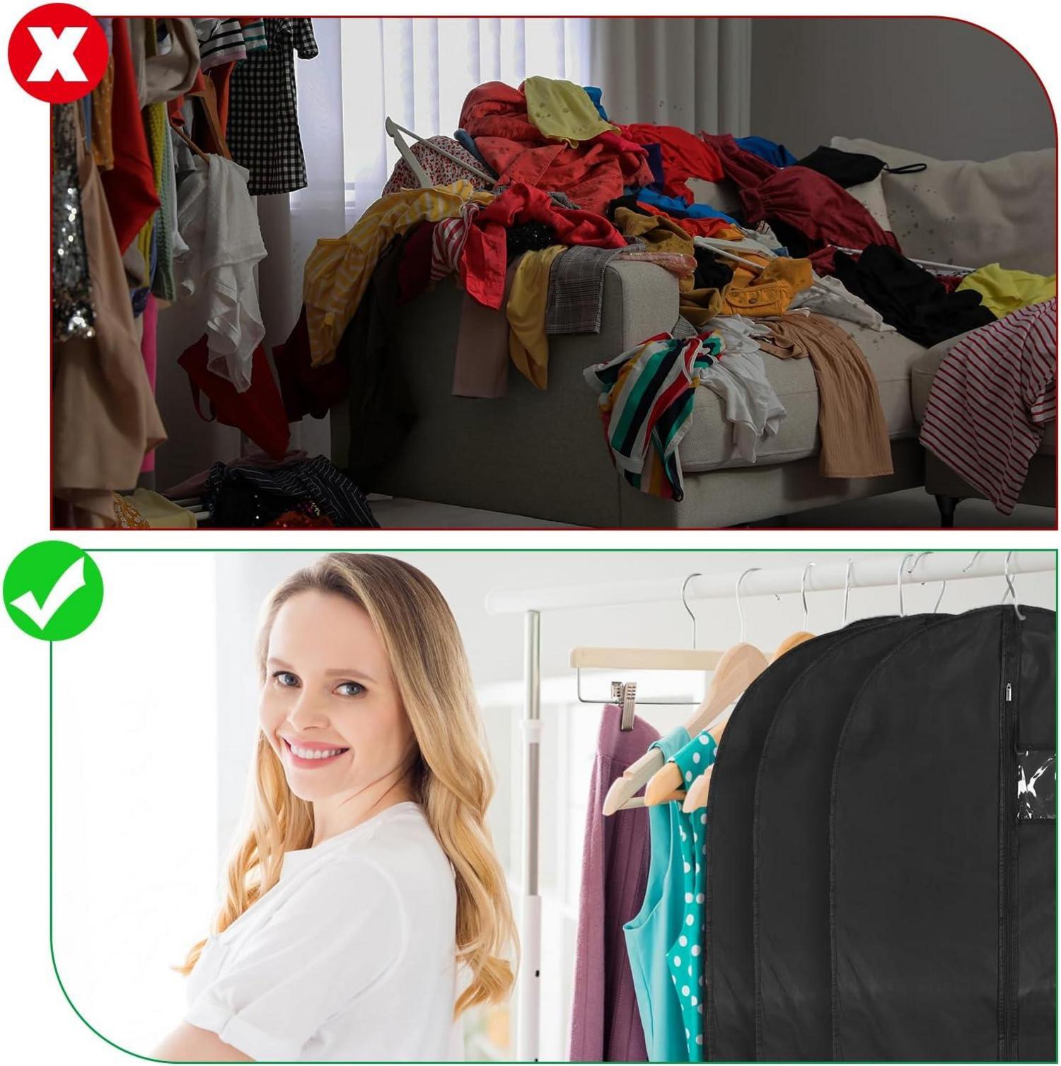 Livdouyu Kleidersack Set 140x60cm mit Schuhbeutel - Schwarz