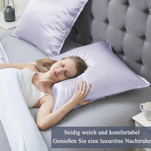Satin Kissenbezug 80x80 Violett 2er-Set, Weich wie
