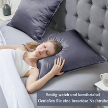 Satin Kissenbezug 80x80 2er Set Dark Purple Reißverschluss