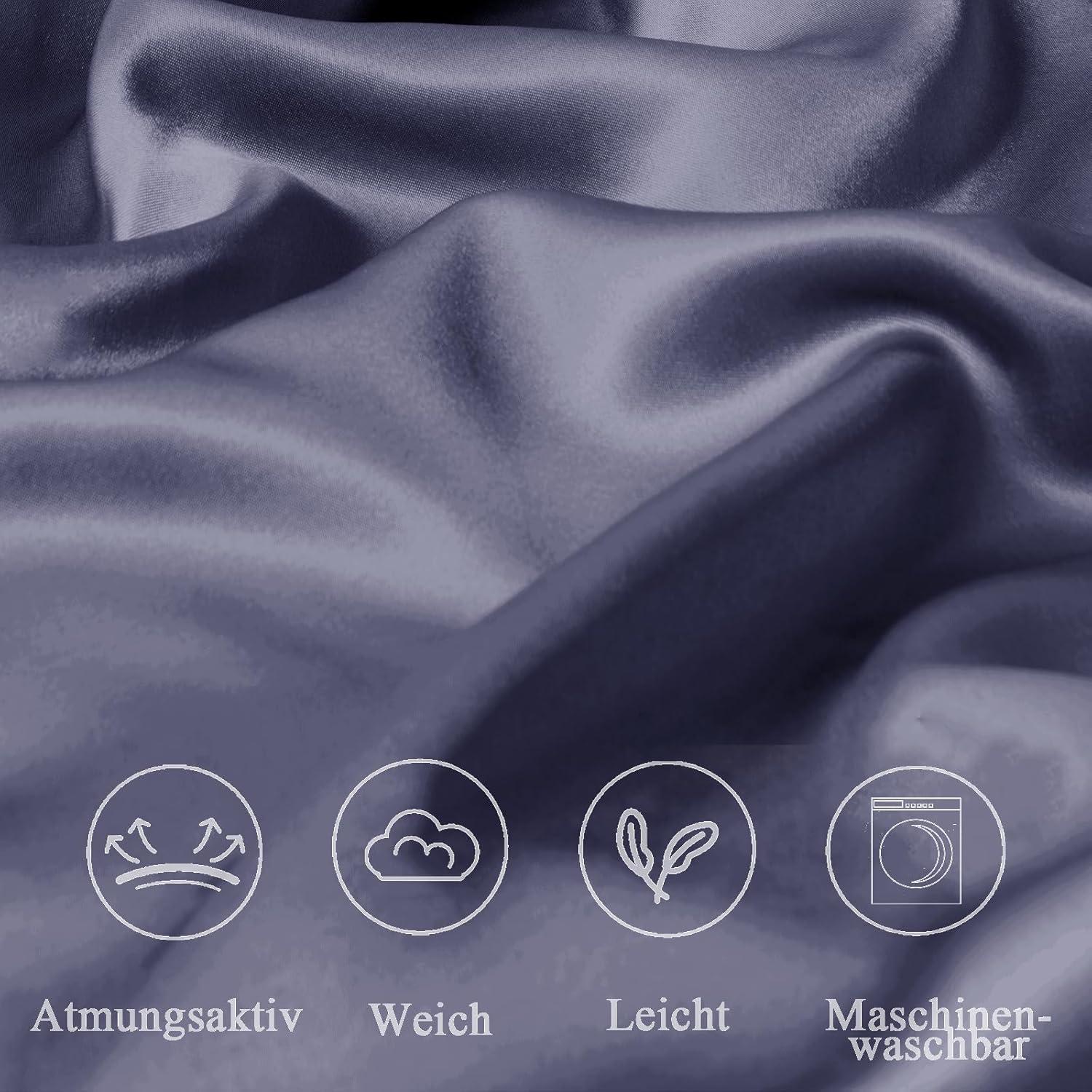 Satin Kissenbezug 80x80 2er Set Dunkel Purple Reißverschluss