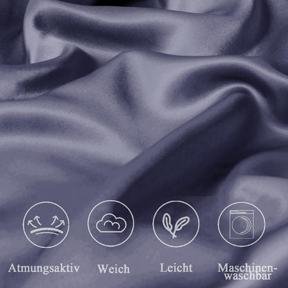 Satin Kissenbezug 80x80 2er Set Dunkel Purple Reißverschluss